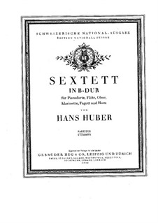 Секстет для флейты, гобоя, кларнета, валторны и фагота: Партитура by Ханс Хубер