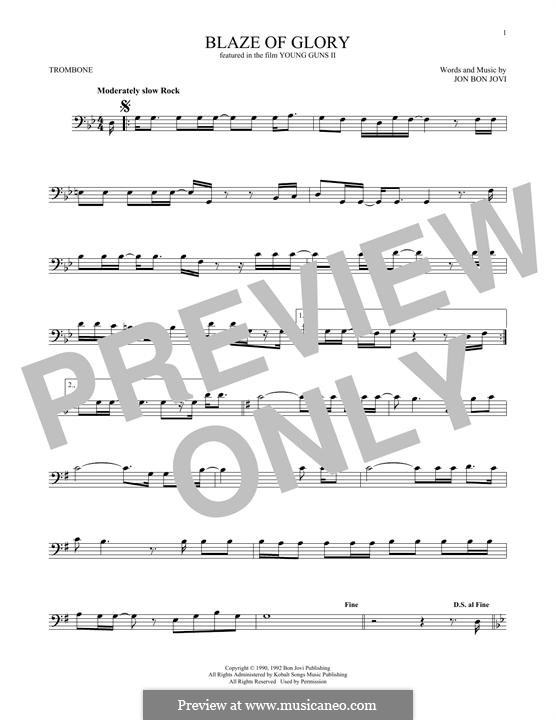 Blaze of Glory (Bon Jovi): For trombone by Jon Bon Jovi