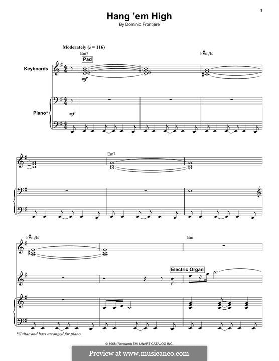 Hang 'Em High: For piano and keyboard by Dominic Frontiere