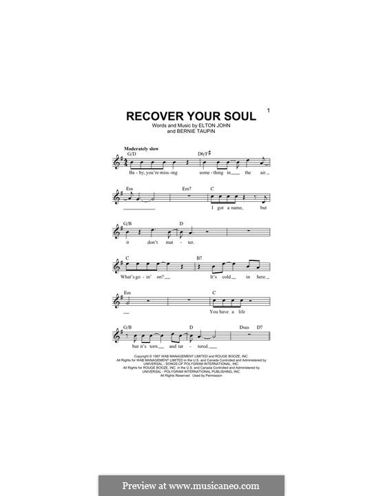 Recover Your Soul: Текст, аккорды by Elton John