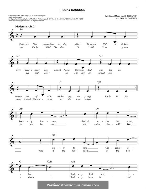 Rocky Raccoon (The Beatles): Мелодия by John Lennon, Paul McCartney