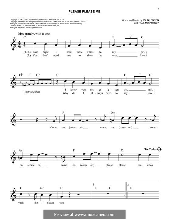 Please Please Me (The Beatles): Мелодия by John Lennon, Paul McCartney