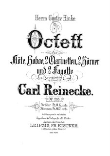 Октет для духовых инструментов си-бемоль мажор, Op.216: Партитура by Карл Райнеке