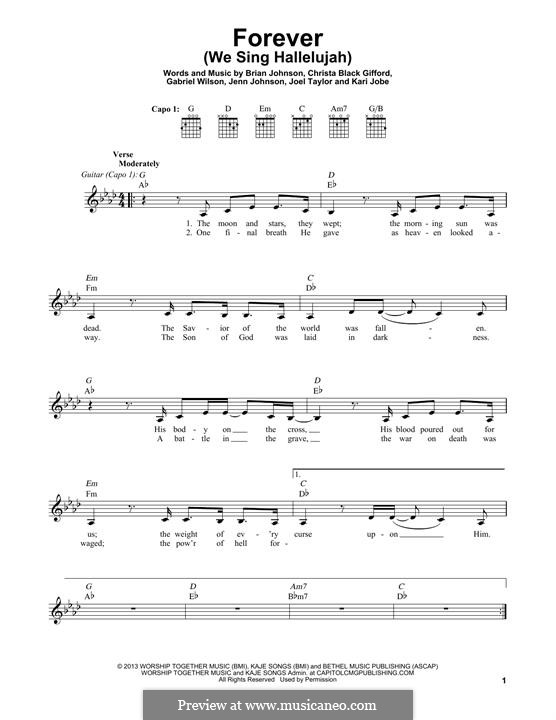 Forever (We Sing Hallelujah): Для гитары by Brian Johnson, Kari Jobe, Christa Black Gifford, Gabriel Wilson, Jenn Johnson, Joel Taylor