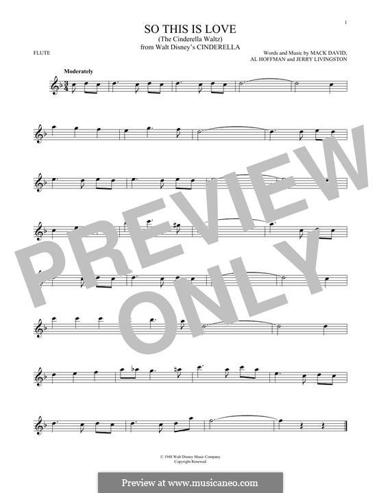 So This Is Love (The Cinderella Waltz): Для флейты by Al Hoffman, Jerry Livingston, Mack David