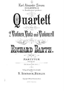 Струнный квартет соль минор, Op.15: Партитура by Ричард Барт