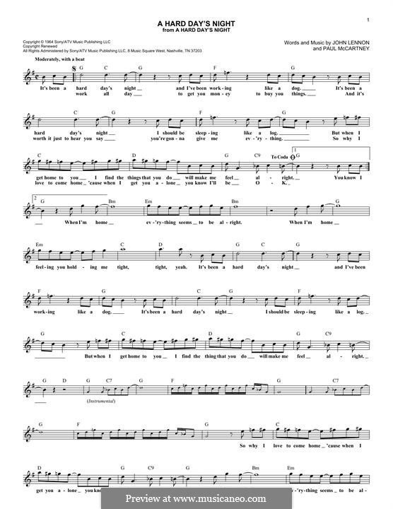 A Hard Day's Night (The Beatles): Мелодия by John Lennon, Paul McCartney