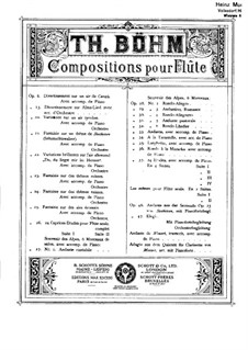 Вариации на тему немецкой арии, Op.22: Партитура by Теобальд Бём