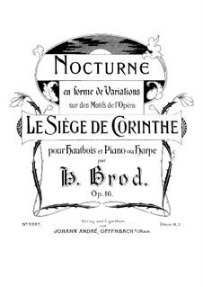 Ноктюрн в форме вариаций на темы из оперы 'Осада Коринфа' Россини, Op.16: Партитура by Анри Брод