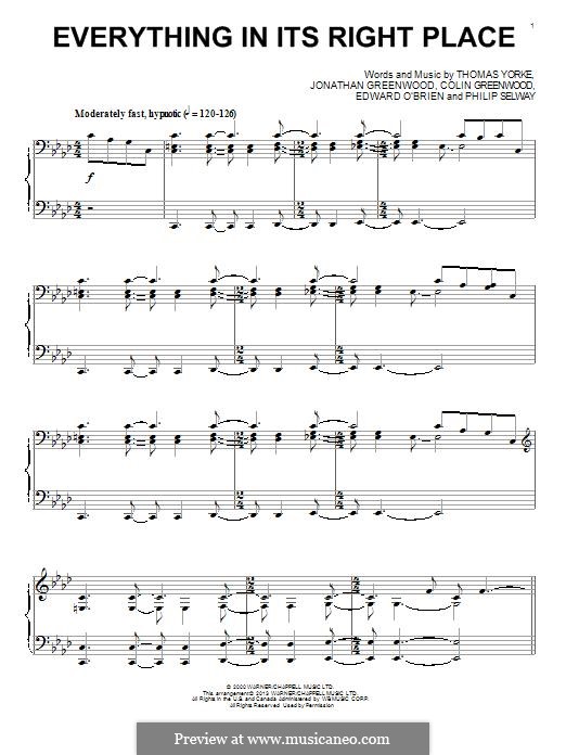 Everything in its Right Place (Radiohead): Для фортепиано by Thomas Yorke