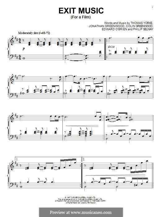 Exit Music (For a Film): Для фортепиано by Thomas Yorke