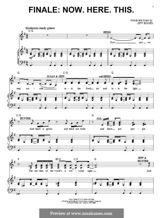Finale: Now. Here. This: Для голоса и фортепиано (или гитары) by Jeff Bowen