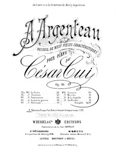 В Аржанто, Op.40: No.2 Сладкое безделье, для фортепианного трио by Цезарь Кюи