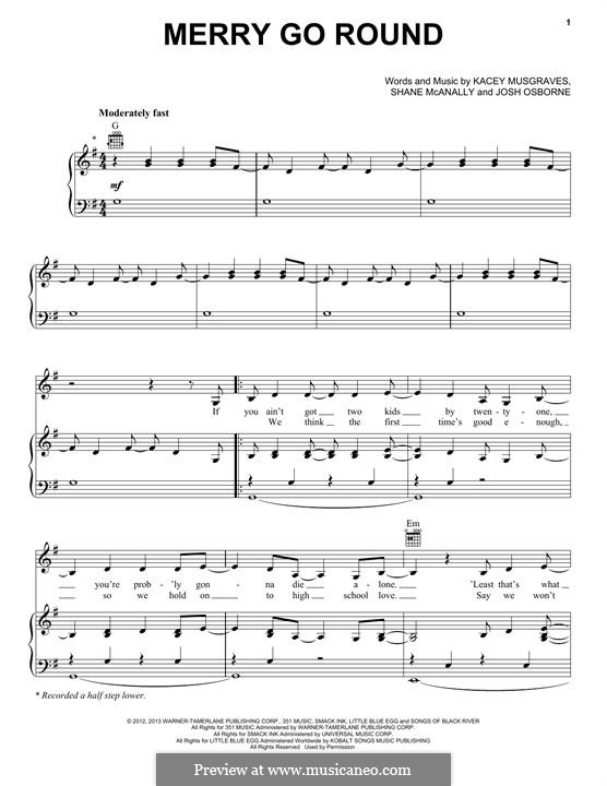 Merry Go Round: Для голоса и фортепиано (или гитары) by Shane McAnally, Kacey Musgraves, Josh Osborne