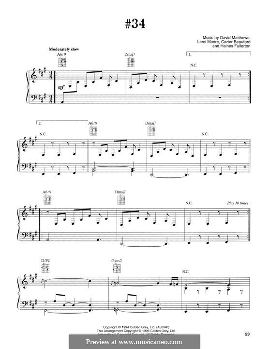 #34 (Dave Matthews Band): Для голоса и фортепиано by David J. Matthews