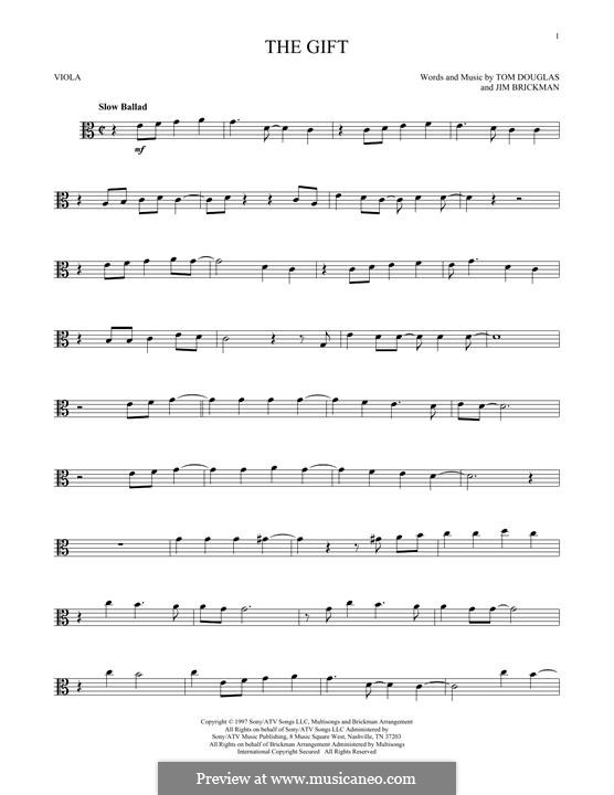 The Gift (Collin Raye): For viola by Jim Brickman, Tom Douglas