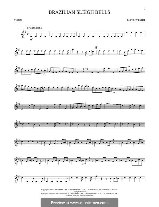 Brazilian Sleigh Bells: Для скрипки by Percy Faith