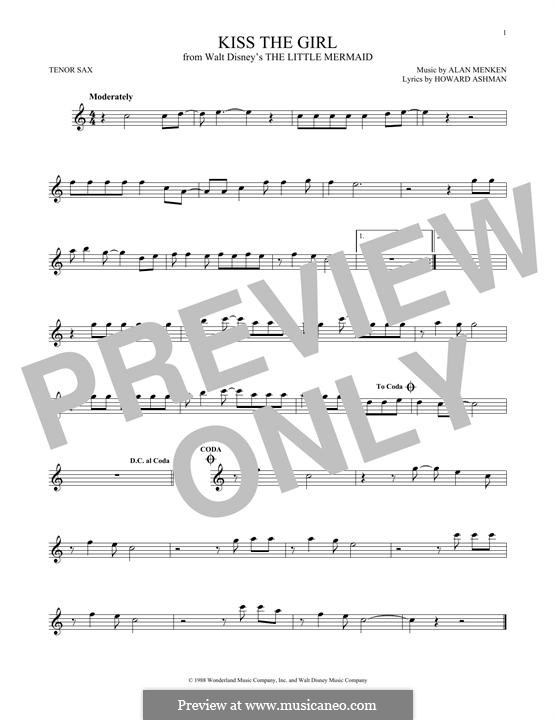 Kiss the Girl (from The Little Mermaid): Для тенорового саксофона by Alan Menken