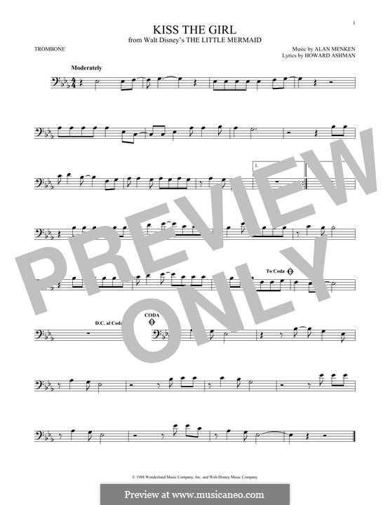 Kiss the Girl (from The Little Mermaid): For trombone by Alan Menken