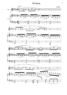 Соната для флейты и клавесина No.2 ми-бемоль мажор, BWV 1031: Siciliano (es-moll). Arrangement for voice and piano by Иоганн Себастьян Бах