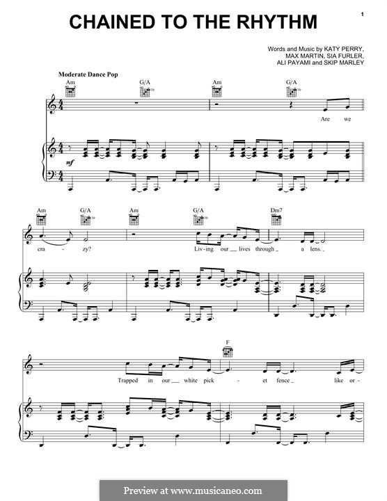 Chained to the Rhythm: Для голоса и фортепиано (или гитары) by Katy Perry, Max Martin, Sia Furler, Ali Payami
