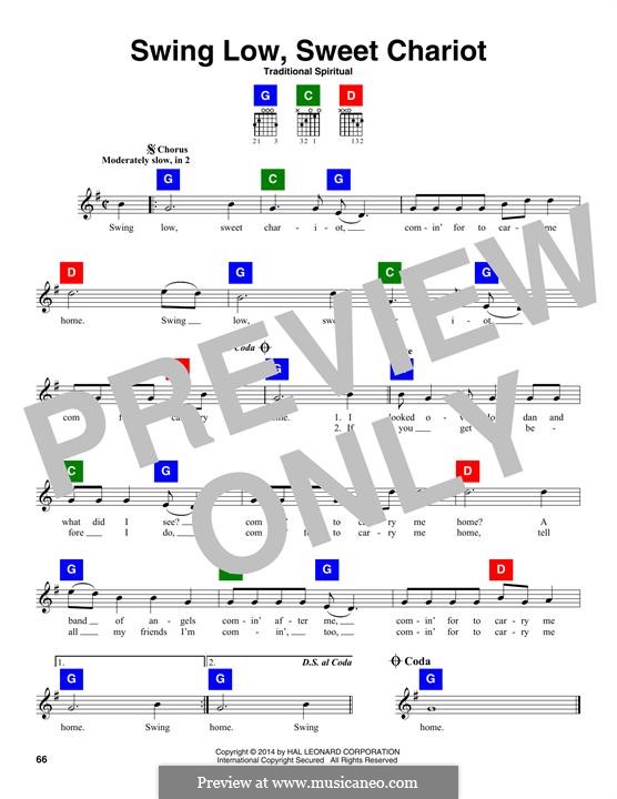 Swing Low, Sweet Chariot: Мелодия by folklore