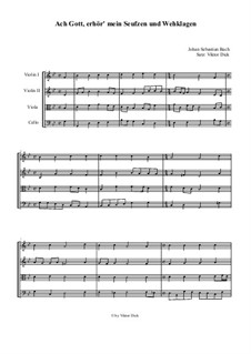 Ach Gott erhör' mein Seufzen und Wehklagen: Für Streichquartett by Иоганн Себастьян Бах