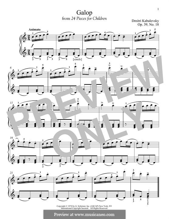 Д. Кабалевский: Galop ноты на MusicaNeo