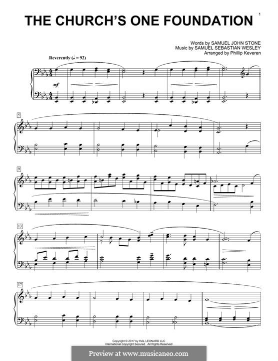 The Church's One Foundation: Для фортепиано by Сэмюэль Себастьян Уэсли