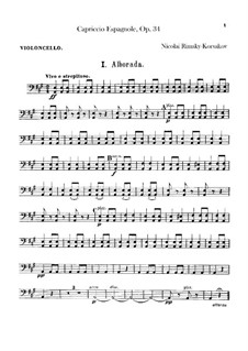 Испанское каприччио, Op.34: Партия виолончели by Николай Римский-Корсаков