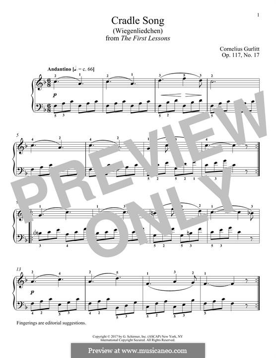 Angfangs-Stunden, Op.117: No.17 Cradle Song (Wiegenliedchen) by Корнелиус Гурлитт