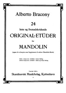 24 Studies for the Mandolin, Part 2, Op.25: 24 Studies for the Mandolin, Part 2 by Alberto Bracony
