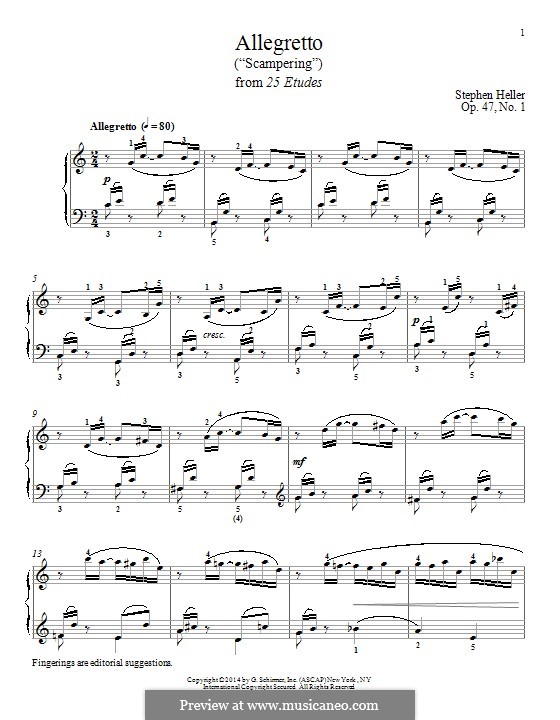 Двадцать пять этюдов, Op.47: Scampering No.1 by Стефан Геллер