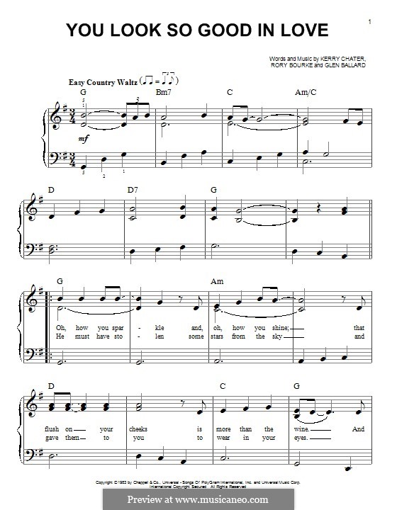 You Look So Good in Love (George Strait): Для фортепиано by Glen Ballard, Kerry Chater, Rory Bourke