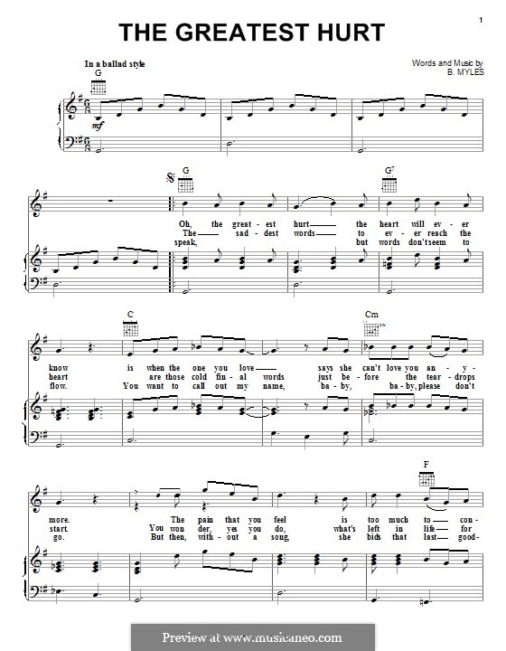 The Greatest Hurt (Jackie Wilson): Для голоса и фортепиано (или гитары) by Billy Myles