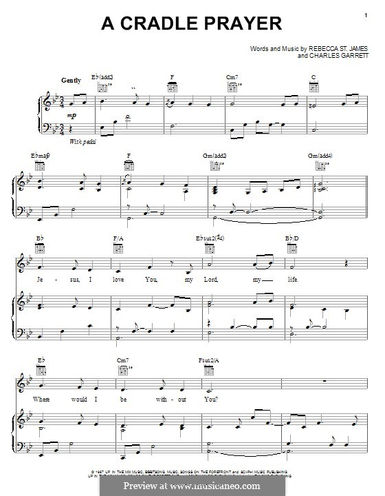 A Cradle Prayer: Для голоса и фортепиано (или гитары) by Rebecca St. James, Charles Garrett