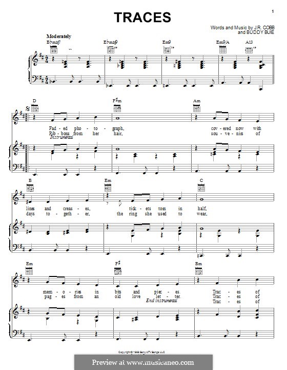 Traces (Classics IV): Для голоса и фортепиано (или гитары) by Buddy Buie, J.R. Cobb