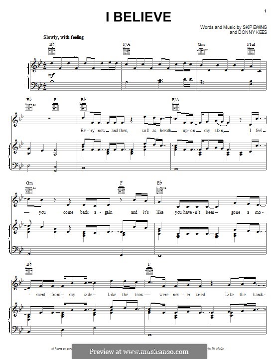 I Believe: Для голоса и фортепиано (или гитары) by Skip Ewing, Donny Kees