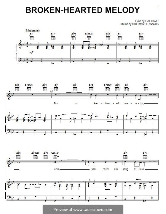 Broken Hearted Melody: Для голоса и фортепиано (или гитары) by Hal David, Sherman Edwards