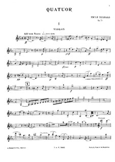 Фортепианный квартет до минор, Op.50: Партия скрипки by Эмиль Бернар