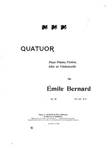 Фортепианный квартет до минор, Op.50: Партитура by Эмиль Бернар