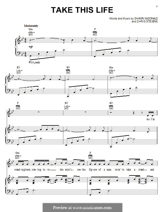 Take This Life: Для голоса и фортепиано (или гитары) by Chris Stevens, Shawn McDonald