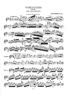Вариации на тему немецкой арии, Op.22: Сольная партия by Теобальд Бём