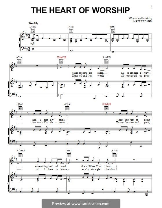 The Heart Of Worship (When The Music Fades): Для голоса и фортепиано (или гитары) by Matt Redman