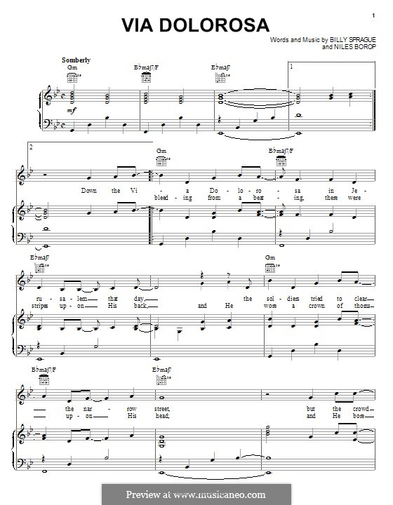 Via Dolorosa (Sandi Patty): Для голоса и фортепиано (или гитары) by Niles Borop, Billy Sprague