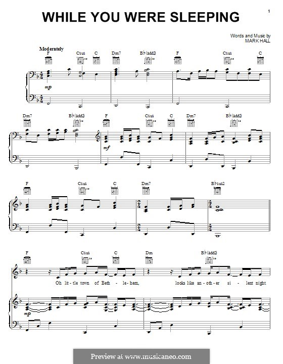 While You Were Sleeping (Original Christmas Version): Для голоса и фортепиано (или гитары) by Mark Hall