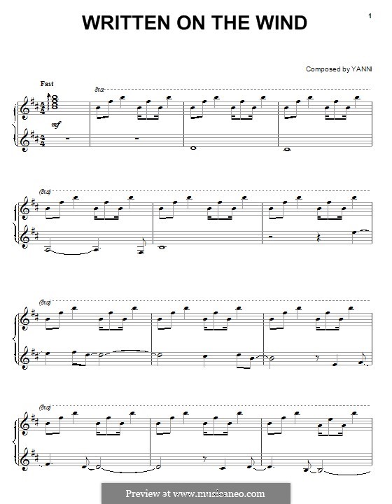 Written on the Wind: Для фортепиано by Yanni