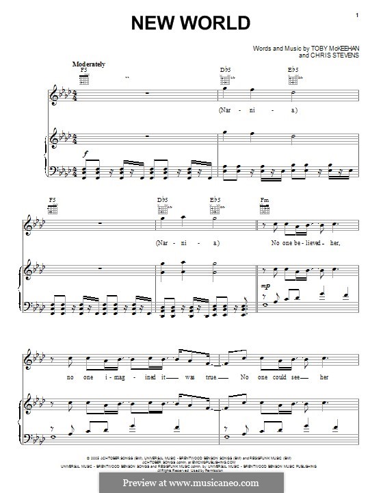 New World (TobyMac): Для голоса и фортепиано (или гитары) by Toby McKeehan, Chris Stevens