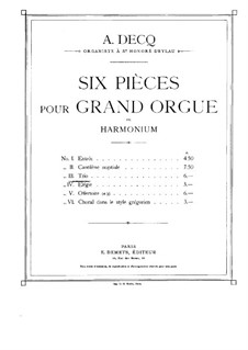 Шесть пьес для органа: No.3 Трио by Адемар Дек