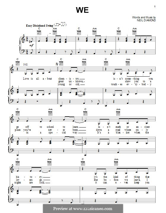 We: Для голоса и фортепиано (или гитары) by Neil Diamond